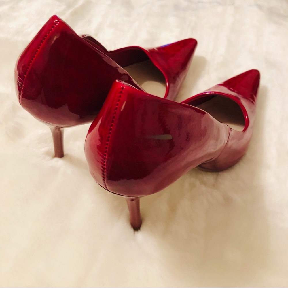 Cherry Red Pointy Toe Heels - Picture 5 of 6